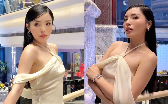Hoa hậu Kỳ Duyên 'lên đồ' trễ nải, khoe bờ vai trần gợi cảm