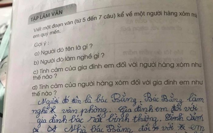 Bài văn kể về người hàng xóm, nhân vật chính đọc xong liền thấy 'cảm lạnh'