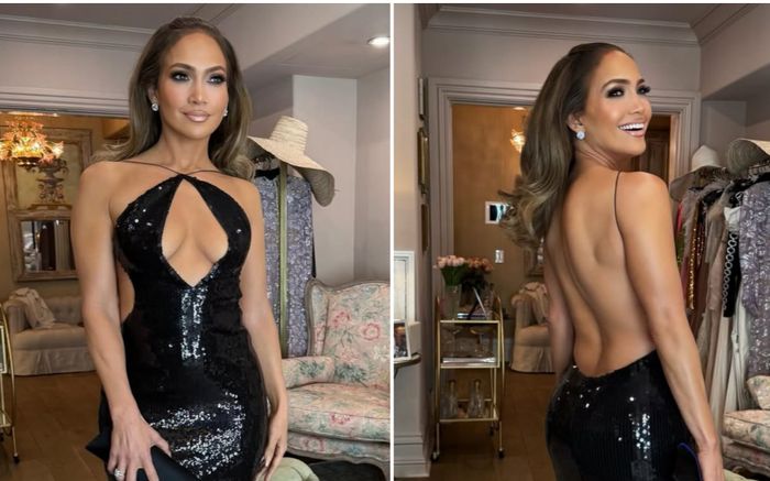Jennifer Lopez hở lưng, khoét ngực trong 'váy báo thù' gợi cảm ở tuổi 55