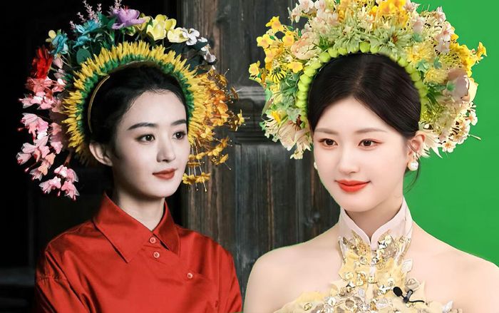 Cùng kiểu tạo hình đội vòng hoa, Triệu Lộ Tư có áp đảo được Triệu Lệ Dĩnh?