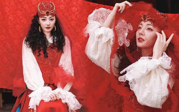 Địch Lệ Nhiệt Ba gây chấn động giới giải trí dịp đầu năm mới khi hóa cô dâu Tân Cương