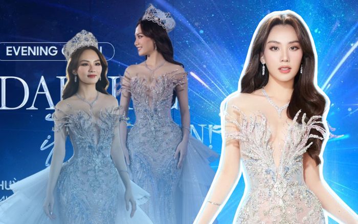 Chiếc váy dạ hội lộng lẫy của Hoa hậu Mai Phương ở CK Miss World