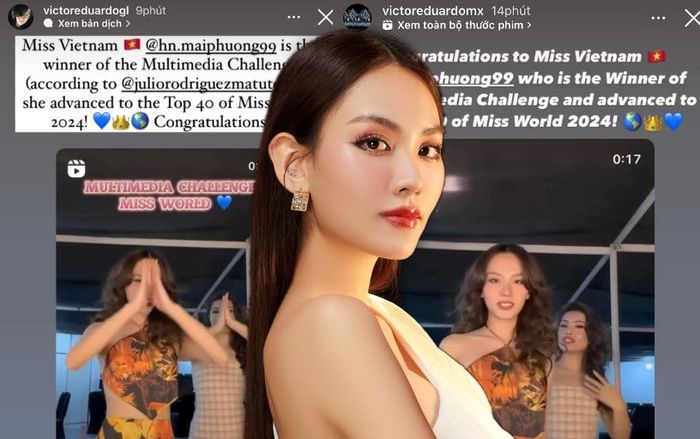 Tuyệt vời, Hoa hậu Mai Phương thắng giải Multimedia vào thẳng Top 40 Miss World!