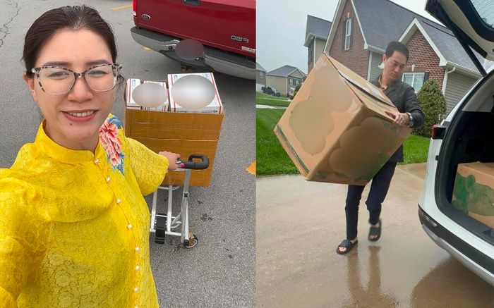 Cựu người mẫu Việt sang Mỹ bán cá khô được chồng cưng chiều, phụ giúp vận chuyển hàng