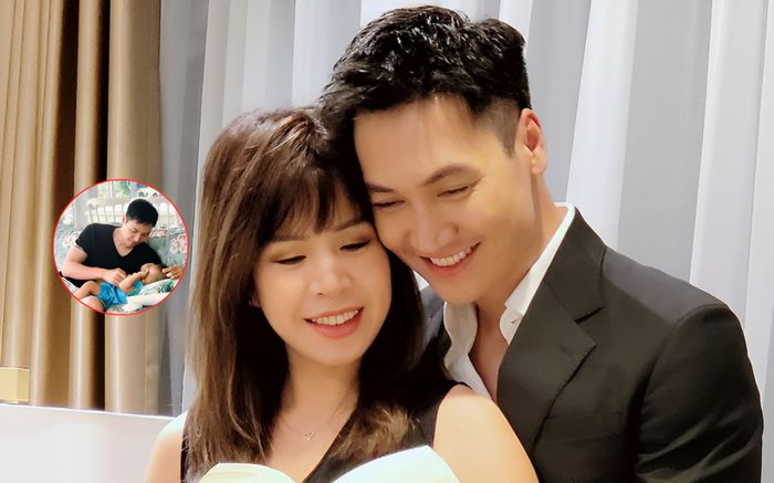 Bà xã khoe ảnh Mạnh Trường chăm con cực khéo, sẵn tiện tiết lộ kế hoạch mới hậu sinh nhóc tì thứ 3