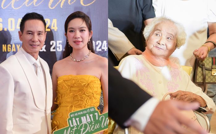 Mẹ ruột Lý Hải 99 tuổi ngồi xe lăn đến sự kiện Lật Mặt 7, lần đầu làm điều này để ủng hộ con trai