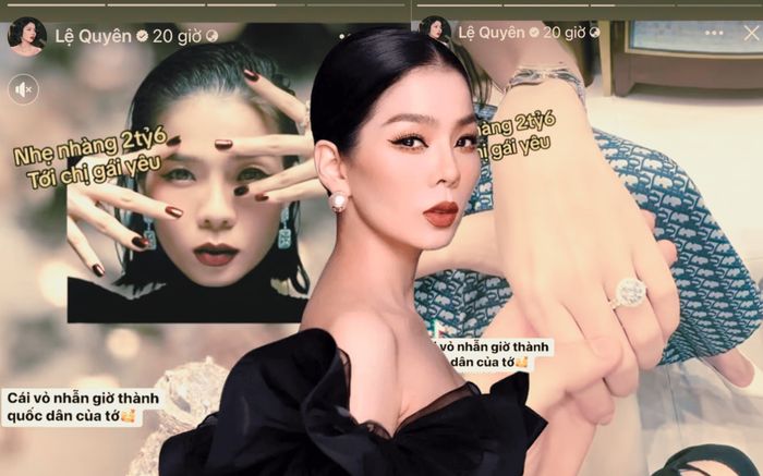 Lệ Quyên khoe nhẫn kim cương, hé lộ giá trị khủng gây sốc