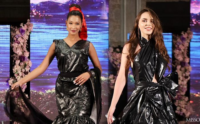 Trang phục tái chế của thí sinh Miss Eco International bị chê rườm rà, không có yếu tố thời trang
