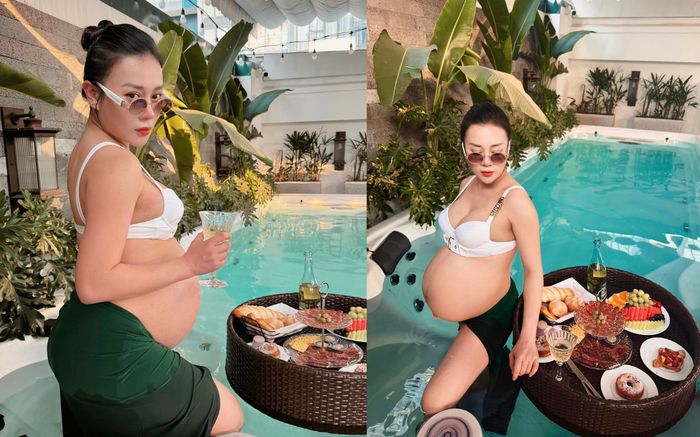Phương Oanh lộ rõ phong thái 'phu nhân hào môn' trước ngày sinh nở