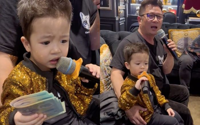 Con trai út Bằng Kiều bập bẹ hát hit của Tuấn Hưng, nhận 'cát-xê khủng'