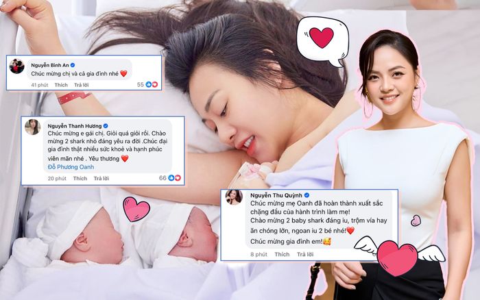 Dàn sao nô nức chúc mừng Phương Oanh sinh đôi, Thu Quỳnh nói câu gây chú ý