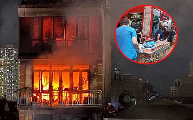 Vụ cháy ngôi nhà 6 tầng ở phố Định Công Hạ: Đưa các nạn nhân ra ngoài