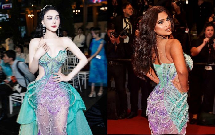 Lâm Khánh Chi khiến Miss Earth Malaysia chìm nghỉm khi đụng hàng váy áo
