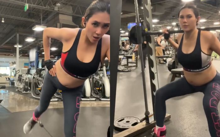 Siêu mẫu Võ Hoàng Yến đẩy tạ dù bụng bầu to vượt mặt: Ai xem cũng toát mồ hôi