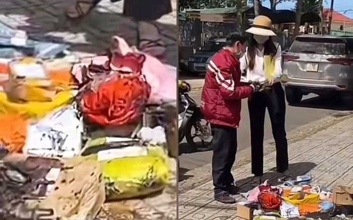 Đi giao hàng, nam shipper bị kẻ xấu vứt tàn thuốc cháy cả giỏ hàng