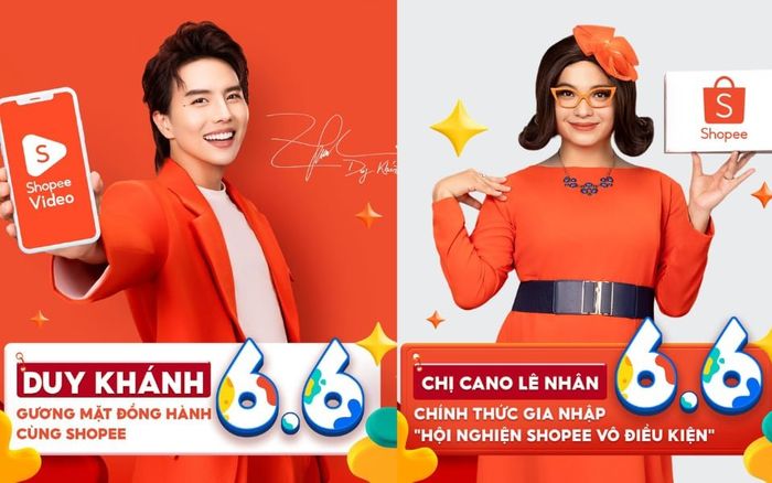 Duy Khánh - Chị Ca Nô trở thành gương mặt đồng hành cùng Shopee 6.6
