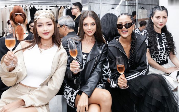 Vợ thủ môn Bùi Tiến Dũng đẹp nổi bật khi 'đụng' các Hoa hậu đình đám