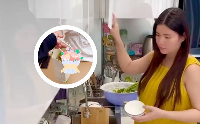 Kha Ly vác bụng bầu nấu ăn cho một sao nữ mới sinh con