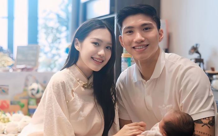 Vợ Đoàn Văn Hậu chưa dám khoe dáng sau khi sinh con