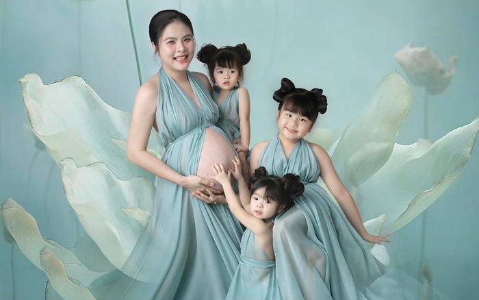 Vân Trang khoe ảnh mang bầu lần 3, con gái không tin