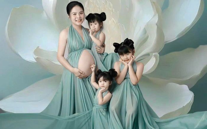 Ông xã Vân Trang động viên vợ làm 1 việc kỉ niệm mang thai con thứ 4