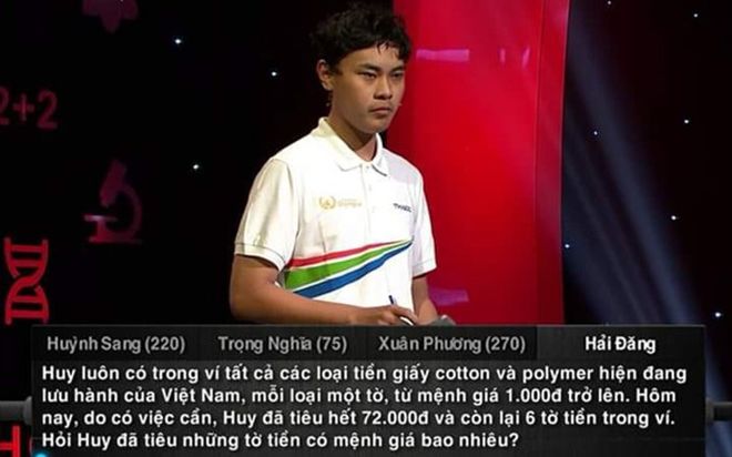 Câu hỏi về mệnh giá tiền ở Đường lên đỉnh Olympia khiến các thí sinh bối rối