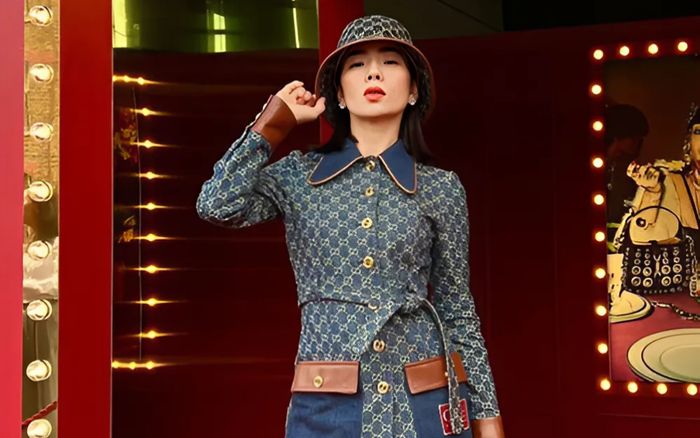 Thời trang Monogram khiến Lệ Quyên dễ dàng khoe sự giàu có