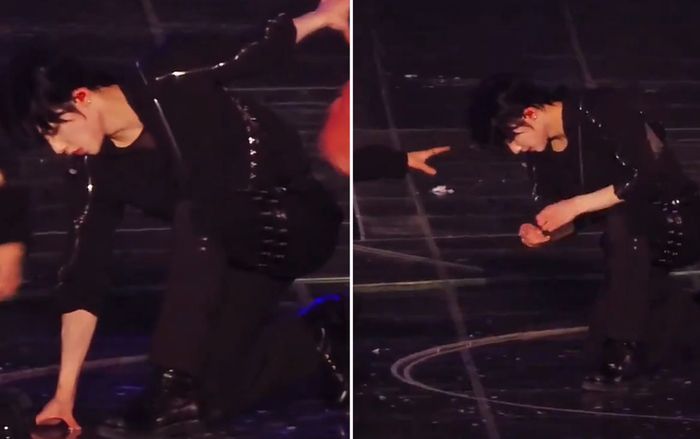 Nam ca sĩ bị đinh nhọn đâm vào tay khi đang biểu diễn, chảy máu trên sân khấu