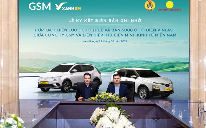 Liên hiệp Hợp tác xã tài xế taxi công nghệ lớn nhất Việt Nam mua, thuê 5.000 ô tô điện Vinfast từ GSM