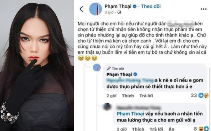 Phát ngôn của Tiktoker Phạm Thoại về việc từ thiện thiên tai gây bão mạng