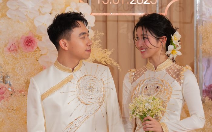 Ảnh nét căng của Á hậu Phương Nhi và chồng doanh nhân trong lễ ăn hỏi