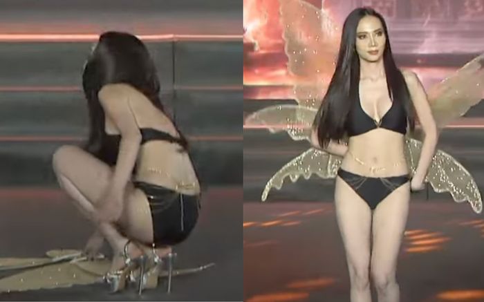 Thí sinh cuộc thi Hoa hậu gặp sự cố rớt 'phụ tùng' khi diễn bikini