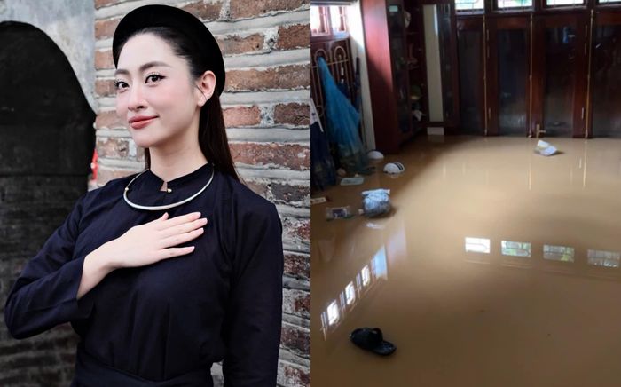 Căn nhà của hoa hậu sinh năm 2000 bị ngập trong biển nước do bão Bualoi, khung cảnh bên ngoài gây xót xa