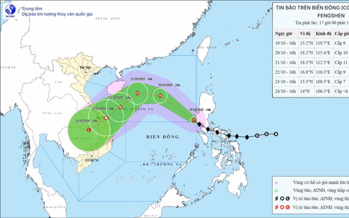 Bão số 12 FENGSHEN tiến vào Biển Đông, gió giật cấp 13