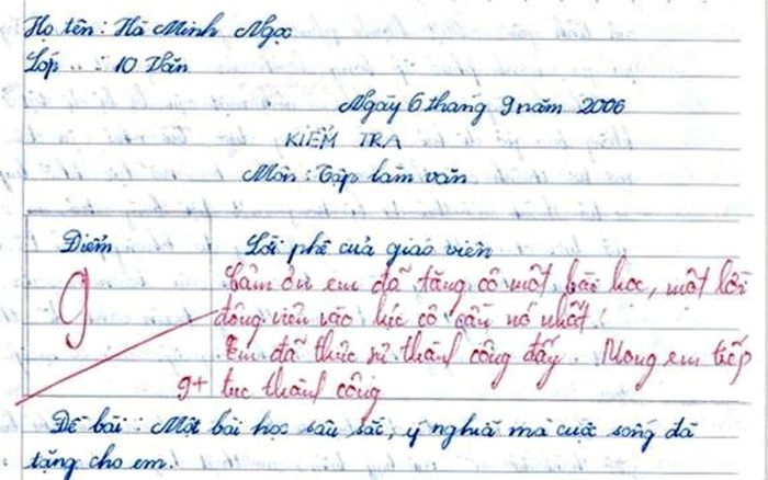 Bài văn về sự thành công đạt 9 điểm, cô giáo còn cảm ơn rối rít sau khi đọc xong