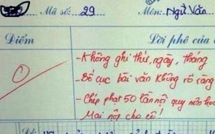Bài văn tả cảnh trường em khiến cô giáo 'nổi cơn tam bành' chấm 0 điểm
