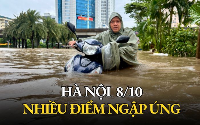 Hà Nội ngày 8/10 vẫn còn nhiều điểm ngập úng