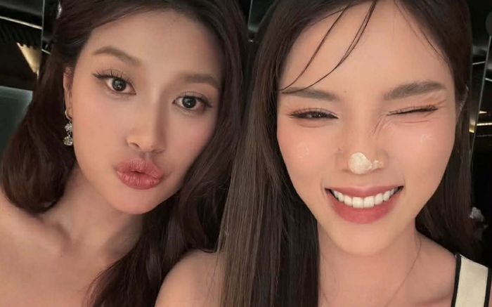 Kỳ Duyên thả dáng trong váy hai dây, Thiên Ân lập tức phản ứng gây chú ý