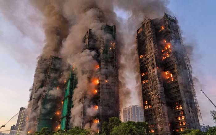 Đã có 44 người chết, 279 người mất tích trong vụ cháy chung cư ở Hồng Kông (Trung Quốc)