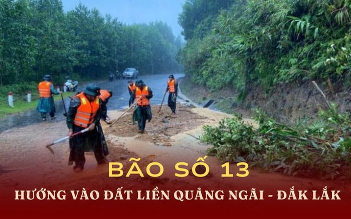 Bão số 13 mạnh cấp 14, hướng vào đất liền Quảng Ngãi - Đắk Lắk