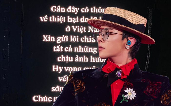 G-Dragon chia buồn đến người dân Việt Nam bị bão lũ trên sân khấu concert Hà Nội