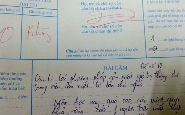Bài kiểm tra bị chấm 0 điểm, nội dung 'cợt nhả' khiến dân tình thấy phải răn đe thêm