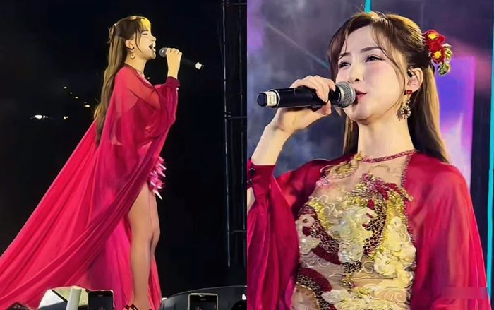 Hòa Minzy cao 1m55 đi diễn mặc váy ngắn cũn khoe chân thon, một chi tiết gây chú ý