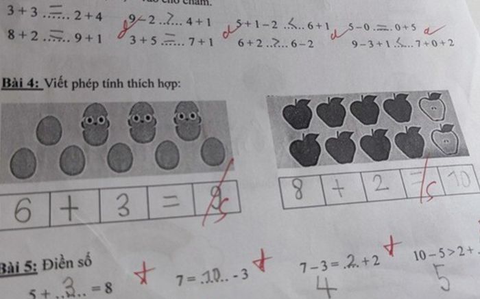 Mẹ phản ứng khi bài toán '8+2=10' bị chấm sai, dân mạng giải thích lại khiến mẹ gật gù đồng tình