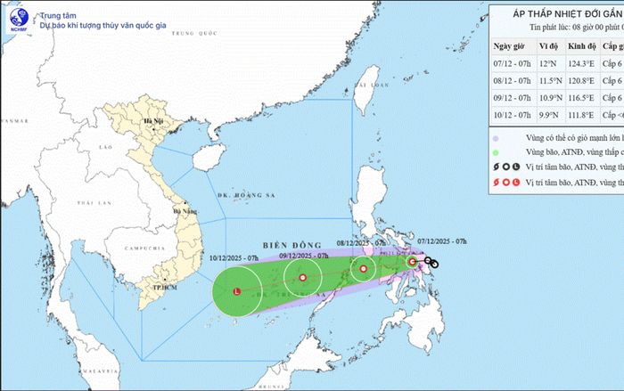 Áp thấp nhiệt đới tăng tốc vào Biển Đông, vùng nguy hiểm mở rộng nhanh