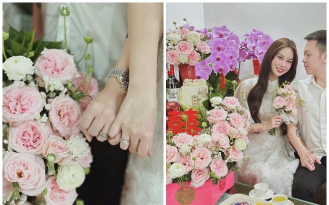 Á hậu Vbiz tổ chức lễ dạm hỏi, lần đầu để lộ diện mạo 'nửa kia'