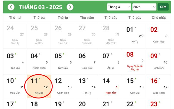 Lịch âm hôm nay 11/3/2025: Tốt cho khai trương, chuyển nhà