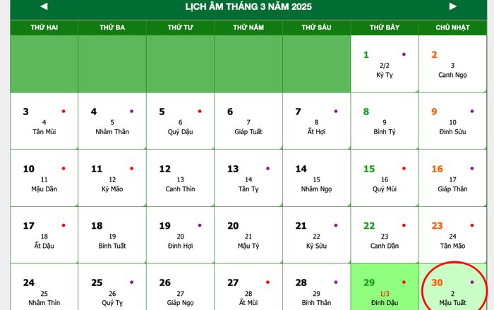 Lịch âm hôm nay 30/3/2025: Cưới hỏi, chuyển nhà dễ gặp trở ngại