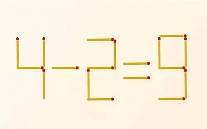 Biến phép tính '4 - 2 = 9' từ sai thành đúng: Quá đơn giản!