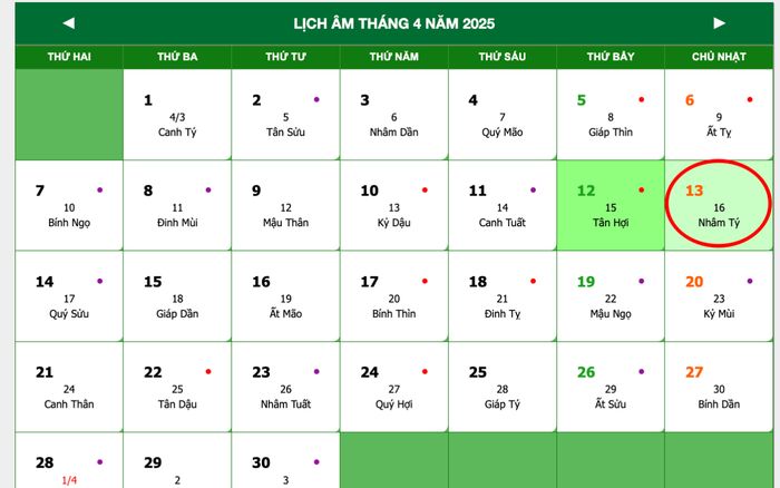 Lịch âm hôm nay 13/4/2025: Ngày nhiều kiêng kỵ, không thích hợp cho việc trọng đại